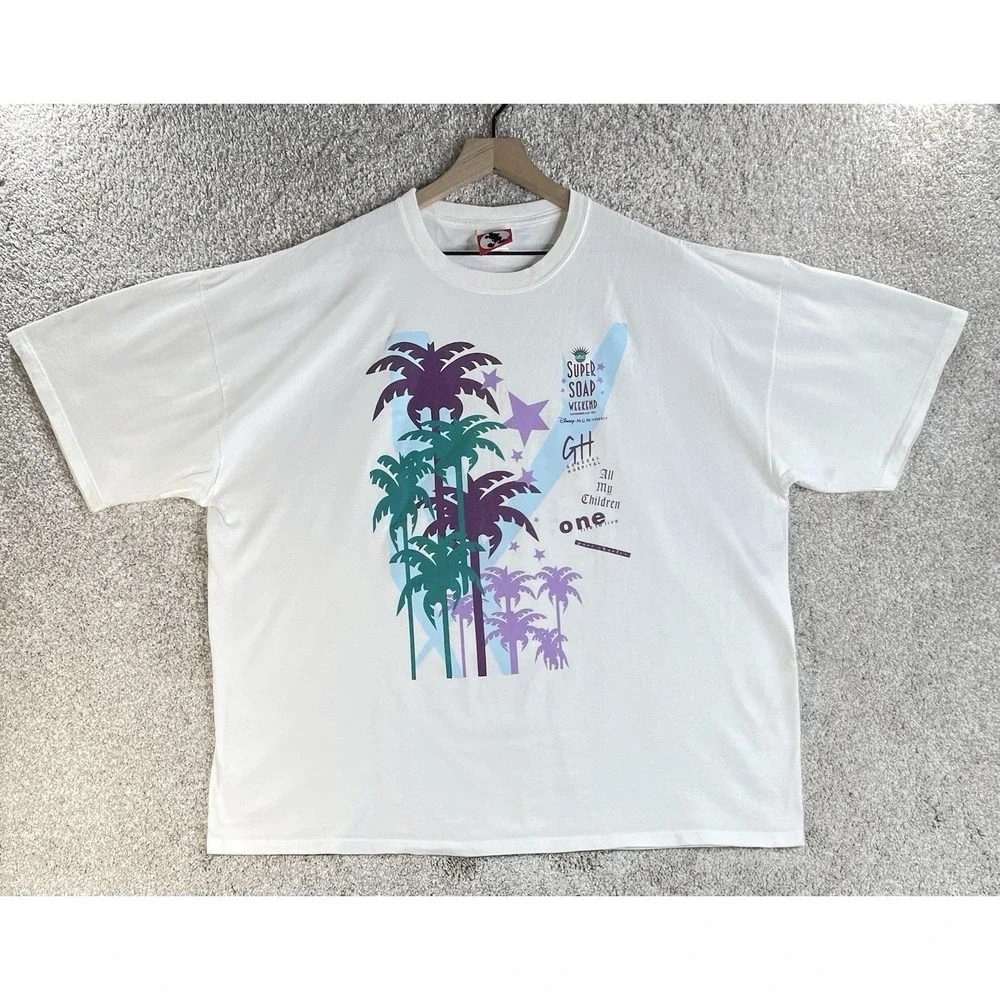 Disney Mickey Inc T Shirt Mens XXL White Super Soap Weekend ABC Daytime Vintage‎